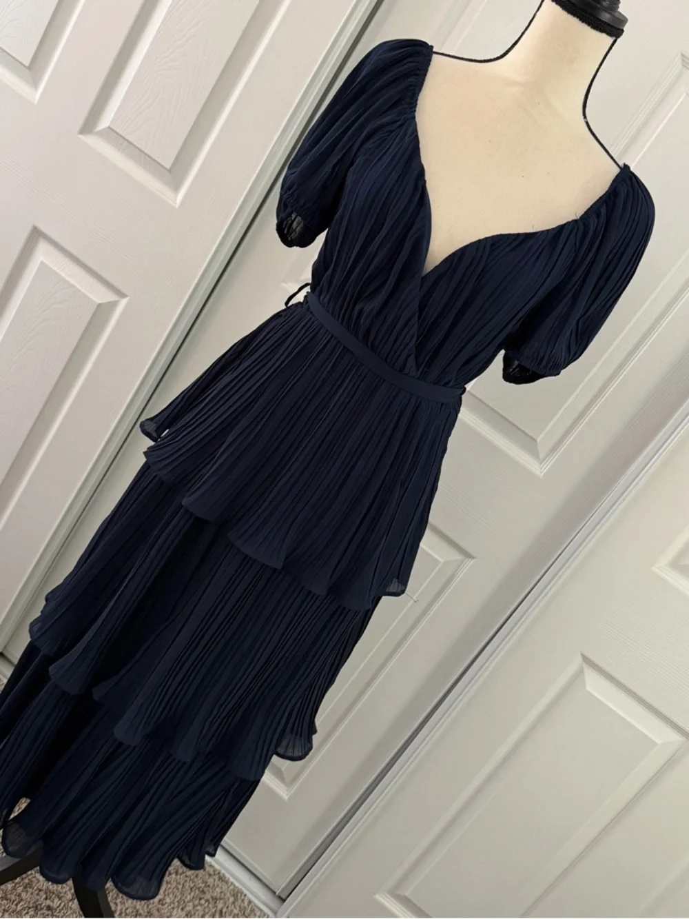Lulus Decadent Plisse Tierred Midi Dress - Picture 4 of 5